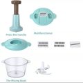 Manual Hand Operated 2000 ML Chopper Pump Action With Free 3 Blades Food Processor Portable Container And Easy To Clean Kitchen Gadget.. 