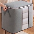 Pack 2 Large Storage Bags, Storage Bag Clothes Storage Box Bins Foldable Closet Organizers Storage Containers with Durable Handles Thick Fabric for Blanket Comforter Clothing Bedding. 