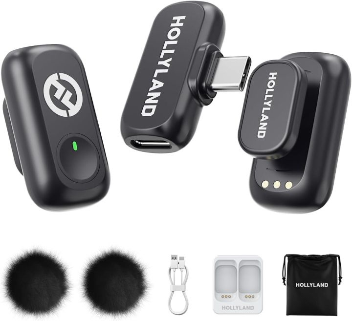 Hollyland%20LARK%20A1%20Mini%20Duo%202-Person%20Wireless%20Microphone%20System%20with%20USB-C%20Connector%20for%20Mobile%20Devices%20(Space%20Gray,%202.4%20GHz)%20-%20Image%202