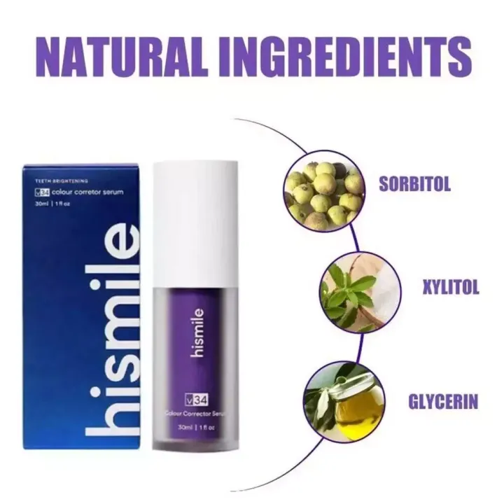 Hismile%20V34%20Purple%20Toothpaste,%20Teeth%20Whitening%20Kit,%20Hismile%20Toothpaste%20&%20Teeth%20Whitening%20Strips,%20Color%20Corrector%20Oral%20Mousse,%20Whitening%20Serum%20(30ml)%20-%20Image%205