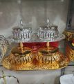 Stainless Steel Royal Golden and silver Sugar Pots with Tray And Spoons. 
