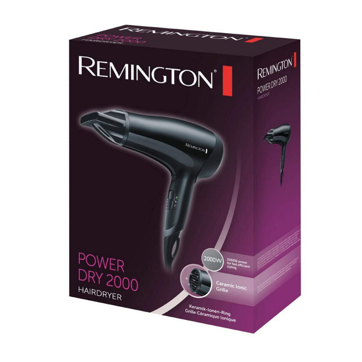 Remington D3010 Power Dry Hair Dryer 2000W - Black