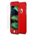 Phone Case For IPHONE 7 Front and Back Case 360 Mobile Cover With Glass Protector - Red. 
