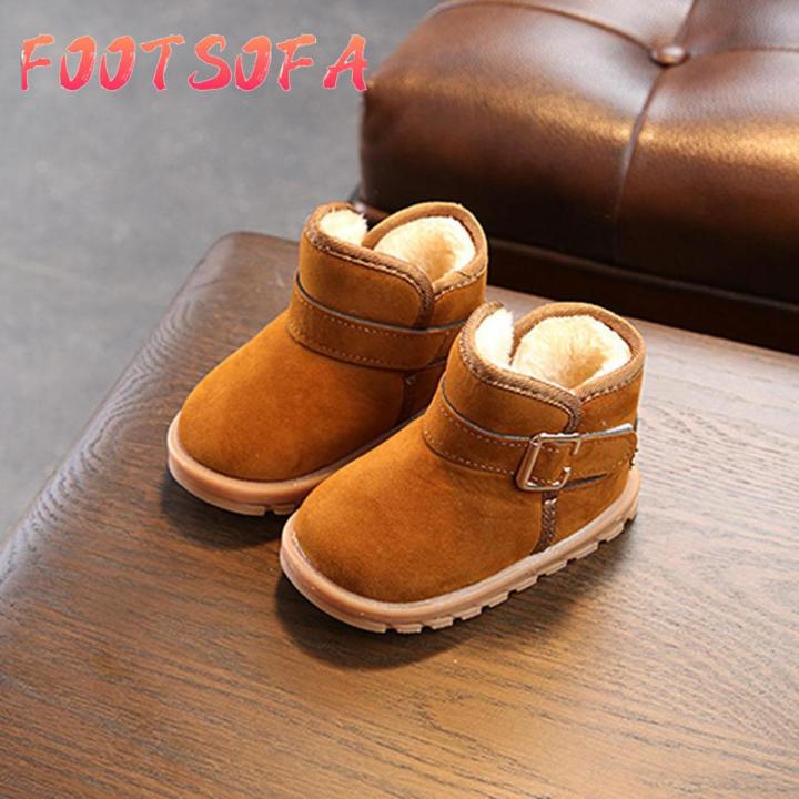 Kids Baby Toddler Shoes Child Winter Warm Snow Boots Shoes Plush Thicker Sole Boys Girls Snow Boots Shoes 1 6Y