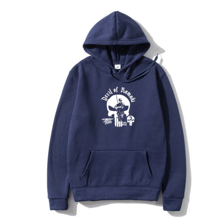 The Devil of Ramadi Outerwear Chris Kyle American Sniper CPO Printed Round Men Outerwear Cheap Price Hoodys Hoody Harajuku