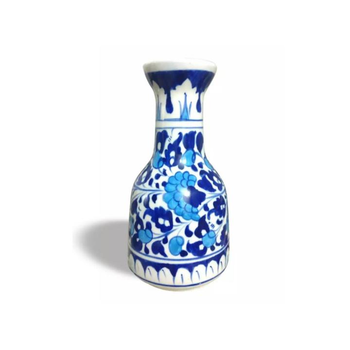 Blue pottery Candidum light Vase medium size Hand Crafted
