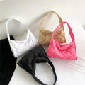 Fashion Quilted Shoulder Bags for Women Handbag Lattice Embroidery Line Shoulder Bag Luxury Tote Bag Ruched Handbags. 