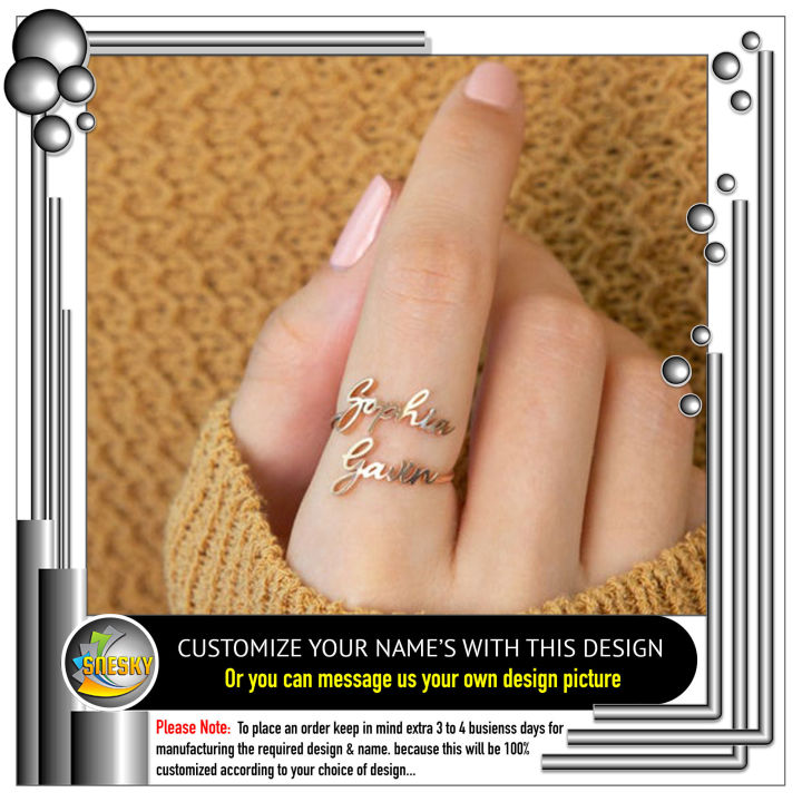 Name Ring, Double name customized rings