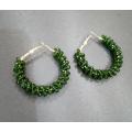 Girly By Hina Dark Green Hoop Earrings Size 1.5 Inch. 