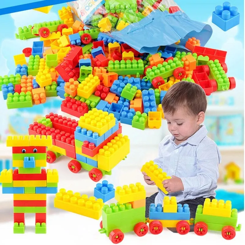 200 Pcs – Educational Building Blocks Toys Set Plastic Square Kids ...