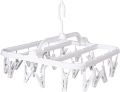1 Pc Plastic 24 Pins / Clips Laundry Clothesline Clothes Hanging Rack for Clothing Wind-Proof Hook for Drying Undergarments Hanger Baby Cloth Stand Towels & Bras Underwear, Lingerie, Hosiery, Swimsuits and Other Fine Delicate Cloths. 