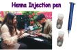 Injection Mehndi injection Pen with 2 Plastic Container for liquid , Creating amazing henna designe. 