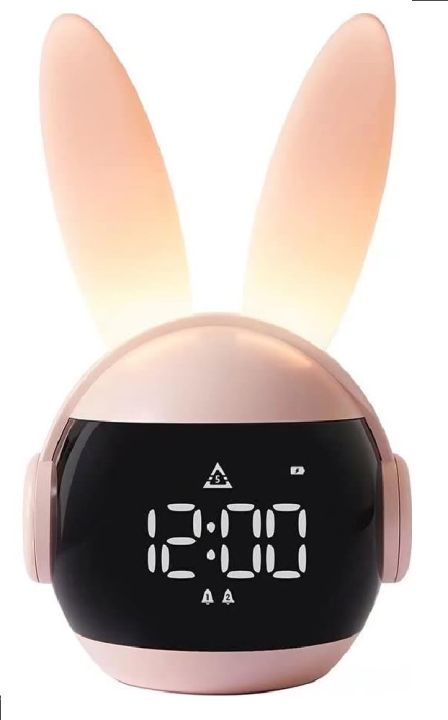 ONLINE KARACHI Kids Bedroom Alarm Clock Bunny Ears Wake Up Light Can Wake Up Clock Sleep Timer Nap Nanny Children’s Room Accessories Hatching Alarm Clock Rechargeable Sleep Trainer Clock For Kids