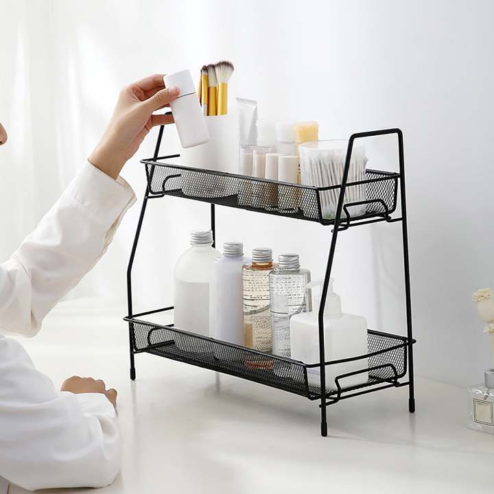 Spice Rack Organizer for Countertop 2 Tier Bathroom Shelf Desktop ...