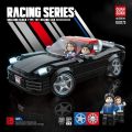 Quanguan 100273 Baoshijie 911 sports car model children's intelligence assembly block toy. 