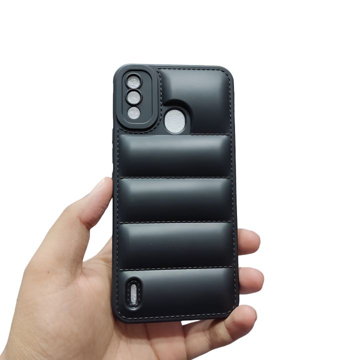 Itel A48 Back Cover Soft Puffer Down Jacket Case with camera protection Back Cover