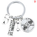 Fashion Barbell Dumbbell Fitness Gym Keychain Pendant Keyrings Sport Accessories. 