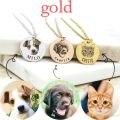 Personalized Pet Photo Disc Necklace For Women Tiny Cat dog Name Pendant Necklaces Custom Animal 316L Stainless Steel Jewelry. 
