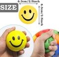 1 Pc Red Smiley Face Stress Relief Ball – Anti-Stress Foam Squeeze Toy for Kids & Adults, Hand Exercise Ball, Fidget Sensory Toy. 