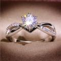 Tienini wishNew Artificial Diamond Ring Ornament European and American Love Diamond Ring Women's Wedding Ring. 