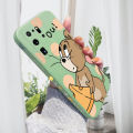 AMORVOR for Samsung Galaxy S20 Ultra Back Cover Cartoon Cat and Mouse Side design Soft Case Liquid Silicone Phone Cases. 