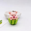 Mobile Key Chain Raincoat Pig Key Chain Summer Raincoat Key Chain Kawaii Animal Key Ring Cute Piggy Key Chain. 