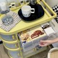 Freestanding Toy Organizer Cart With 3 Tier Foldable Storage Cabinet. 