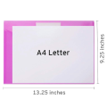 12Pcs Multi File Envelope PVC Snap Button File Bag 6 Colors Plastic with Business Card Holder File Bag. 