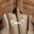 Electrocardiogram Love Magnetic Pendant Necklace for Couple Fashion Peach Heart Necklace for Love This 2 Piece Classic Broken Heart Locket Love Locket is the perfect gift for lovers and best friends. 