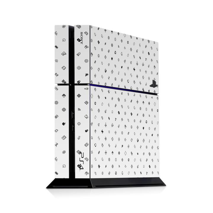 Ps4 (Fat) Icons White Skin/Wrap Included One Controller Skin ( Its Not Cover)
