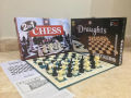 Draughts and checkers 2 in 1 board game-2in1 Draughts & Checkers Board Game Heavy Laminated Board Draughts And Chess Board Game. 