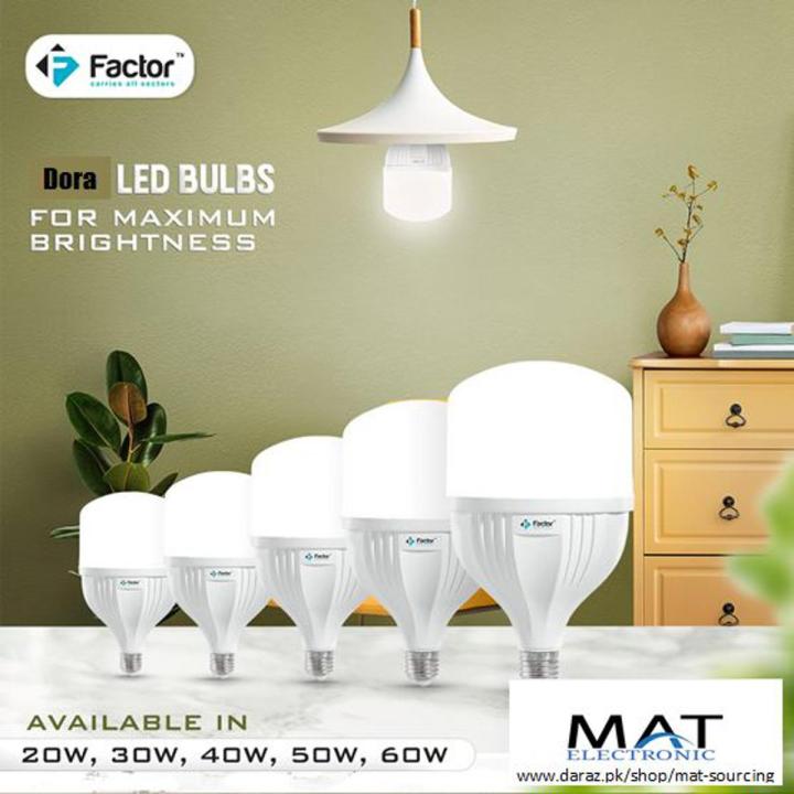 Factor LED Bulb, Dora Series, With One Year Warranty, Available in 25w, 30w, 40w, 50w Color: Cool White,  E27 Chori, In a very low price