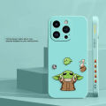 【EmotionaE】Disney Baby Yoda Phone Case For Apple iPhone 14 13 12 11 Pro XS Max Mini X XR SE 7 8 6 15 Plus Colour Liquid Case Funda Shell. 