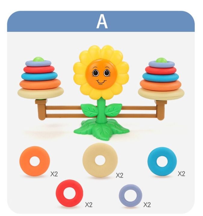 Educational Math Rings Rings weight Sunflower Balance Math Montessori Arithmetic Learning ...