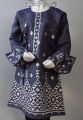 SubRung- Blue Stitched Jeans Kurti Beautifully White Embroidered 4 Young Girls Age Between 6-14 Years Maximum. 