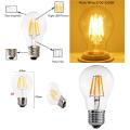 LED Filament Bulb A60 6Watt-Dimmable Warm Clear Glass Shell Edison Retro Lamp-Vintage Antique Edison Filament Bulb 900LM E27 Medium Base(Chori)-for ceiling features,chandeliers,pendants lights ,Indoor and Outdoor Lighting halls, bars,office or home use. 