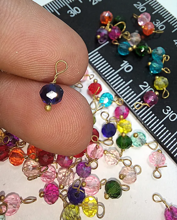 Pack%20of%20100Pcs,%20Glass%20Loreal%20Faceted%20Beads%20(Mogra%20beads)%20/Earring%20Hanging%20Findings,%20about%205mm,%20DIY%20Art%20&%20Craft.%20-%20Image%204