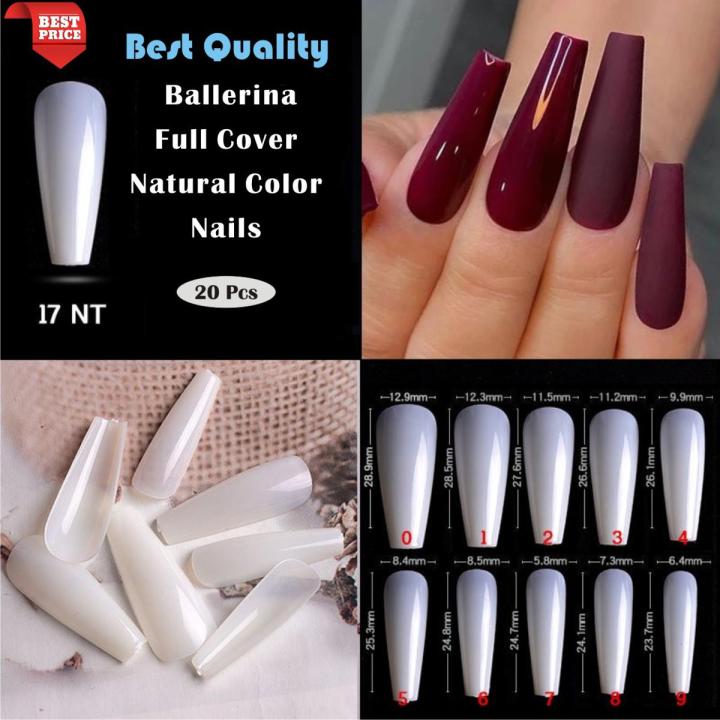 20pcs Best Quality Artificial Ballerina Full Cover Natural Nails