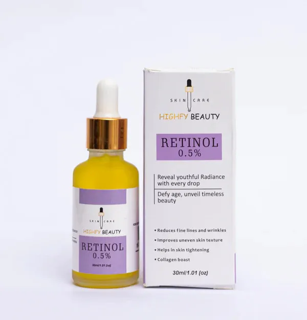Highfy Beauty Retinol 0.5% Serum – Anti Aging, Fine Lines & Wrinkles Removal, Skin Brightening & Acne Care