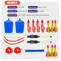 Flying EVA Foam Rocket Foot Launcher Toy For Kids - Two People Battle Set - Multi Color. 