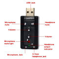 Pack Of 3 Mini External USB Sound Card 7.1 CH 3D Audio Adapter With 3.5mm Headset Jack For PC And Notebook. 