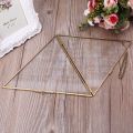 Triangle Floating Hanging Photo Frame Metal Glass Portrait Picture Plant Display QX2E. 