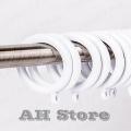 White Plastic Curtain Rings, 32mm plastic shower curtain hooks and rings, Plastic bathroom Curtain Pole Rod Rings Loop Hook. 