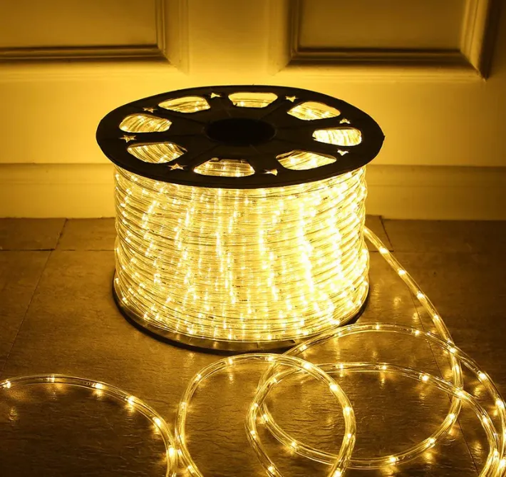 1M to 70M Waterproof Golden yellow LED Rope Light with Free Adapter ...