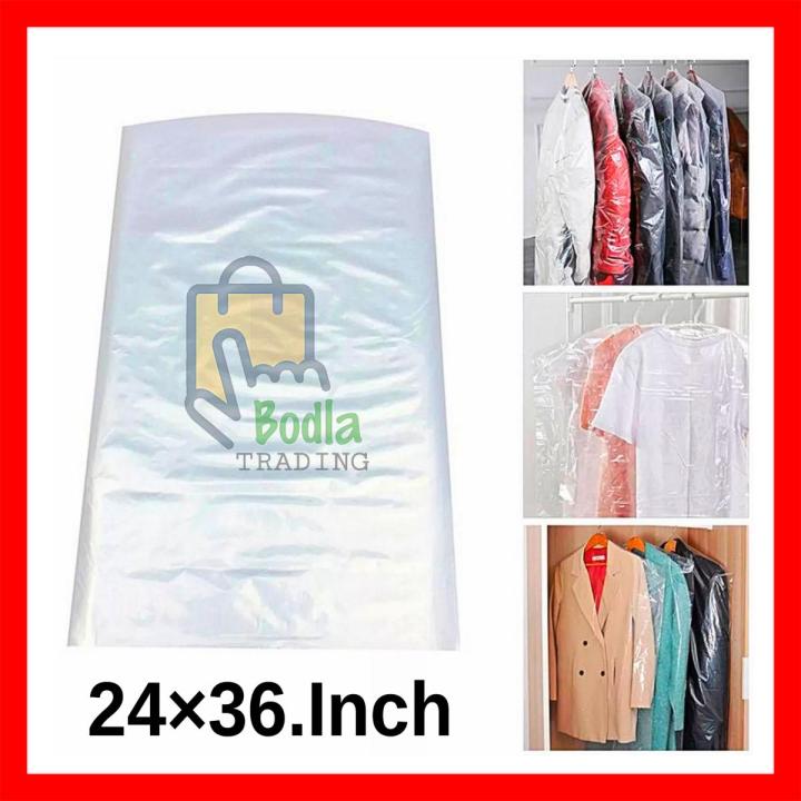 Dry Cleaning Shop Plastic Dust-Proof Garment Suit Bag 24"×36" Inch Size