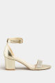 Women Fashion Gold Diamante Block Heel Shoes In Standard Fit White & Golden. 