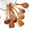 Non-Stick Teakwood Wooden Spatula Spoon Household Kitchen Utensils Kitchenware. 