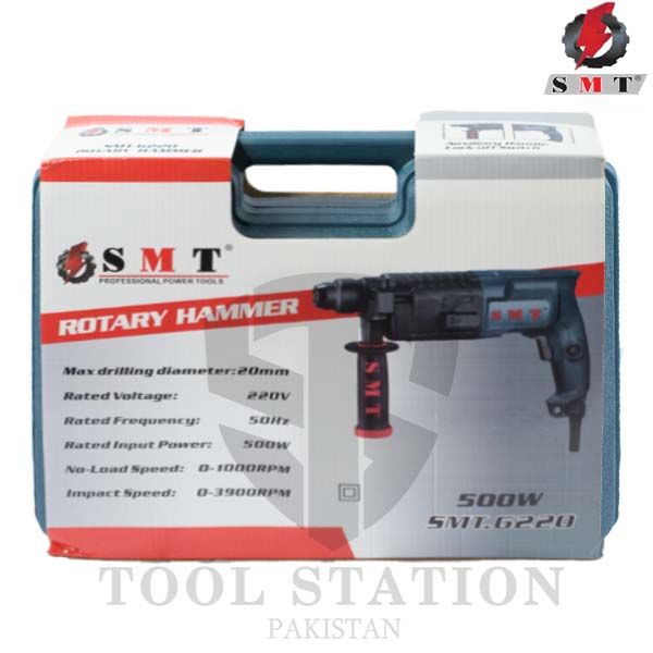 20MM Professional  Double Function Rotary Hammer Drill Machine / Hilti Drill Machine with Drill Bits, Electric Dril Machine Extra Carbon Brushes & BoxImpact Drill -SMT- Power Tools