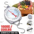 Hanging Scale 100kg 220lbs and 200kg Capacity Alloy Mechanical Hanging Scales With 2 Hook. 