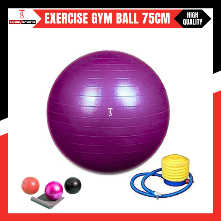Tango Sports & Fitness 75CM Anti-Burst Exercise Gym Ball with Air Pump – Premium Yoga Ball for Core Workouts, Stability Training, and Home Exercise